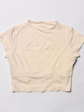 Beige Athletic Crop Top XL | Lightweight Tee